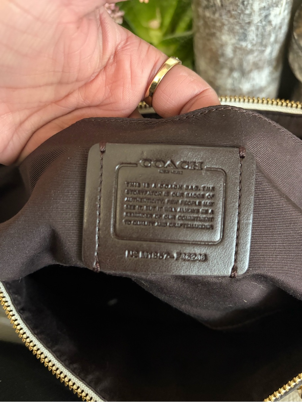 Coach Chalk Pebbled Leather Tote with Gold Hardware - Picture 7 of 7